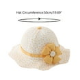 thumbnail image 2 of LNMQLPDBS Girls Summer Hats for Kids Flower Printed Sun Protection Ruffle Shade Hat with Big Flower Fisherman Hat Infant Floppy Hat One Year Old Girl Birthday Gifts Outdoor Holiday Tourism Sun Hat, 2 of 4