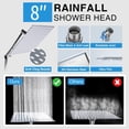 thumbnail image 2 of PALAS Rainfall Shower Head/Handheld Showerheads Combo, High Pressure Shower Head with Filter, Reinforced 60" Hose/Holder,Extension Arm Height/Angle Adjustable, Anti-Clog Nozzle (Chrome-8 Inches), 2 of 7