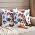 thumbnail image 2 of Independence Day Cherry Pillow Covers 2 Pack Patriotic Red Blue Star Flower Bow Leaf Pillowcase Waterproof Outdoor Throw Pillow Cover for Patio Garden Square Cushion 18”x18”, 2 of 9