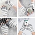 thumbnail image 3 of Guantes de invierno sin dedos, mitones convertibles, forro polar térmico, forro aislante, resistente al viento, cálido para hombres y mujeres, negro, 3 of 6
