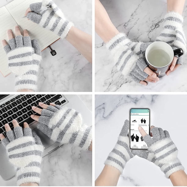 Guantes Gatito Invierno 2 En 1 Sin Dedos Y Con Bolsillo Frío | Cuotas Sin Interés