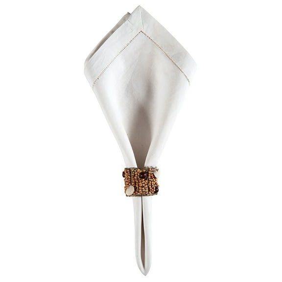 Natural Wood Beaded Napkin Ring