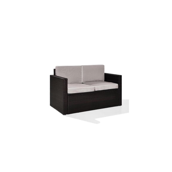 Outdoor Loveseat - Patio Furniture for 2 - Brown Wicker Seating