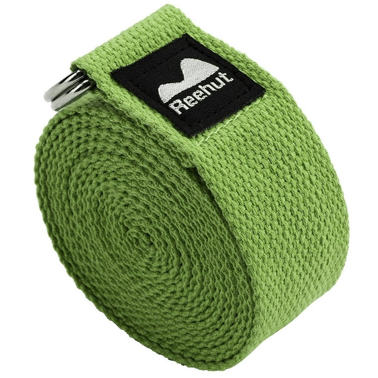 Reehut Fitness Exercise Yoga Strap w Adjustable D Ring Buckle for Stretching Flexibility and Physical Therapy Army Green 6ft Walmart