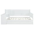 thumbnail image 6 of Harper & Bright Designs Full Size Wood Daybed with Storage Drawers, Built-in Desk with USB Ports and Shelves, Space Saving Platform Bed Frame with Charging Station, White, 6 of 18