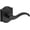 Black, variant on Baldwin Reserve Pvcurtar150 Privacy Curve Lever Handle and Traditional Arch Rose Satin Nickel Finish Handle