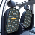 thumbnail image 3 of Pofeuu Miniature Ship In Bottle Print 2 Pack PU Leather Kick Mat Back Seat Protector, Universal Car Seat Back Organizer, Waterproof Backseat Protector For Most Car, 3 of 8