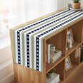 thumbnail image 6 of Coastal Turtle 70 Inch Table Runner, Sage Green Stripe Navy White Ocean Farmhouse Dresser Scarf Cotton & Linen Tablerunner for Dining/Kitchen Island/Holiday Party Décor 13" x 70", 6 of 9