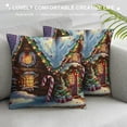 thumbnail image 3 of Orinice Christmas House Candy Canes Graphic Decorative Cotton Linen Throw Pillow Cover - Soft and Durable Winter Pillowcase for Home Couch Living Room Bed Sofa - 1PC 22x22in, 3 of 5