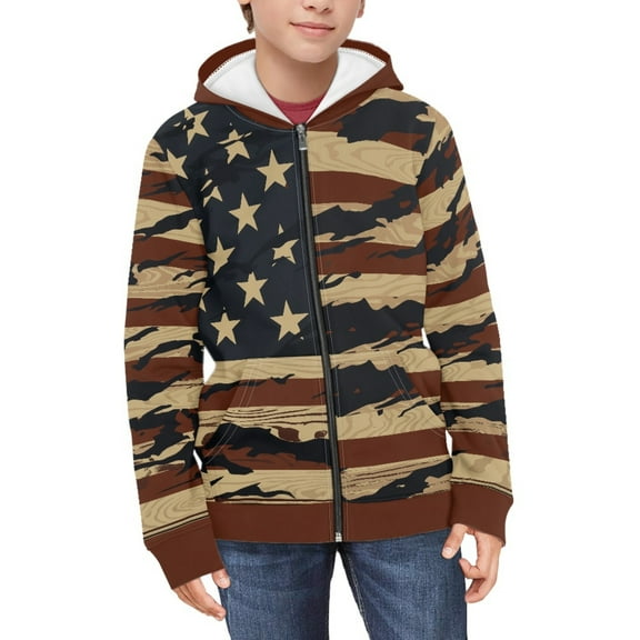 DISNIMO American Flag Hoodie Boys 6-7 Zipper Hoodies Kids Fashion Hoodies & Sweatshirts for Boys Hooded Sweatshirt Children Hooded Jackets Girls Hoodie Jacket 4th of July Hoodie Boy Zip Clothes