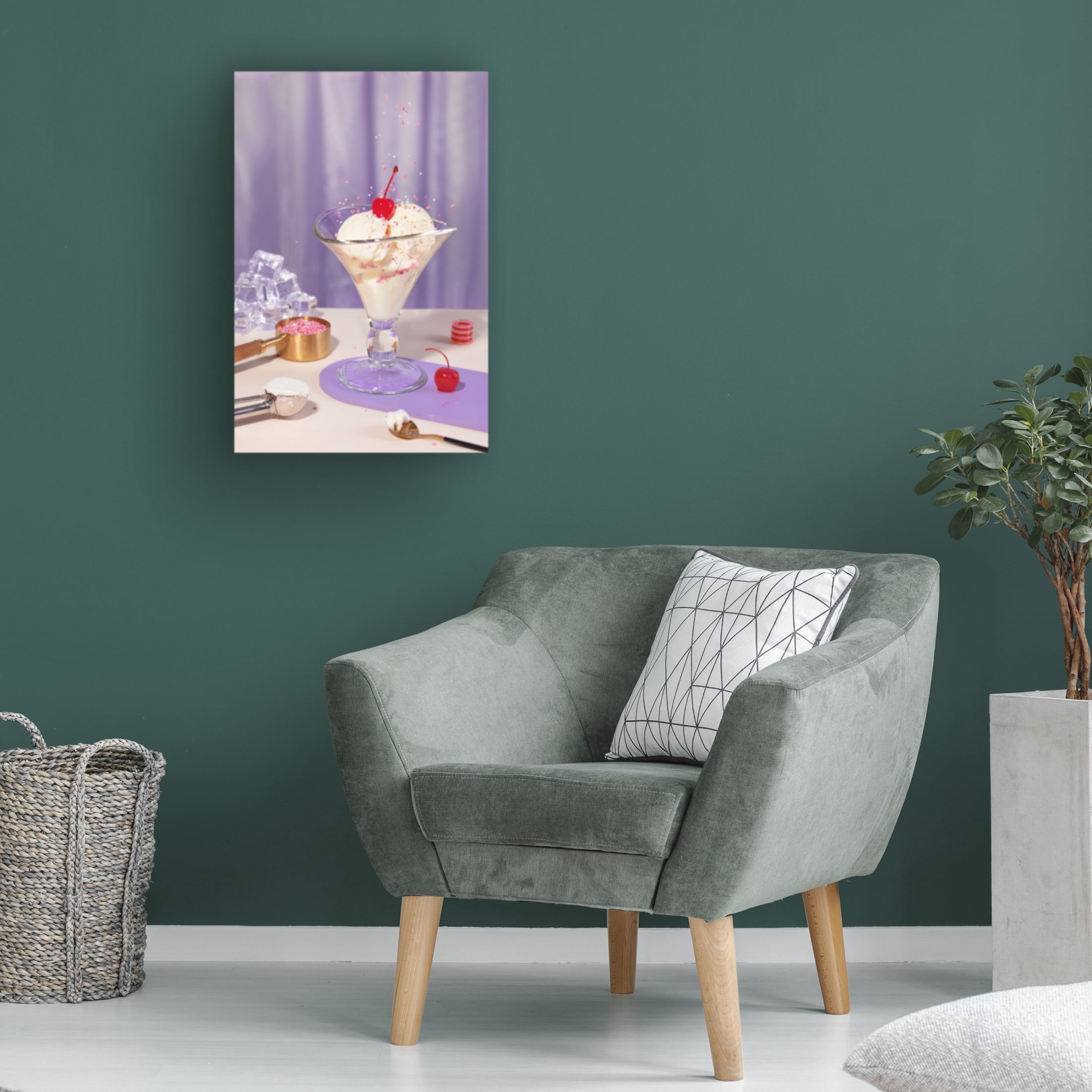 Canvas Wall Art - Julia Ramiro 'Icecream 1' Wall Art for Living Room, Bedroom, or Office D?cor by Trademark Fine Art - 30 x 47 Inches