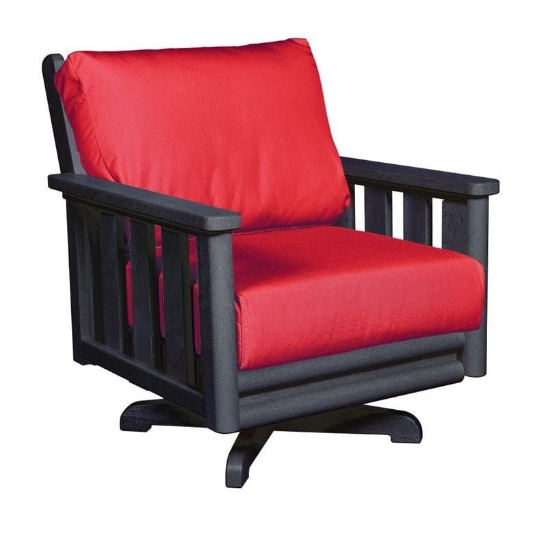 CR Plastic Stratford Swivel Patio Chair in BlackMilano Charcoal