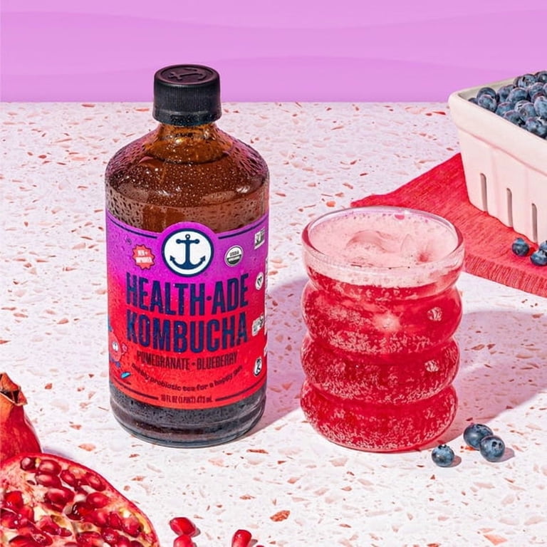 Health-Ade Low Sugar Kombucha Drinks, Pomegranate Flavor, 12 Pack