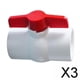 thumbnail image 1 of 3x Válvula de bola de PVC Válvula de cierre de agua Fácil instalación Accesorios de plomería Instalación de tuberías para tuberías de aguas residuales 3 piezas, 1 of 10