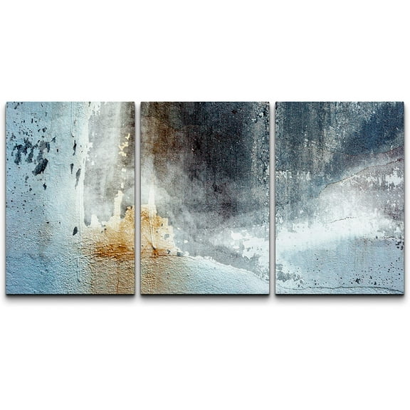 wall26 Canvas Print Wall Art Set Abstract Gray & Brown Concrete Color Field Geometric Shapes Digital Art Minimalism Alternative Colorful Multicolor for Living Room, Bedroom, Office - 24"x36&