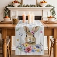 thumbnail image 2 of Table Runner 72 Inches Long for Kitchen Dining, Bunny Easter Dresser Scarf Farmhouse, Dining Table Decorations for Wedding/Parties, Spring Floral Pastoral Wooden 18 x 72 In, 2 of 8