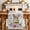 White, variant on Bunny Easter Table Runner - 70 Inch Long Spring Floral Pastoral Rabbits Rustic Cotton and Linen Blended Dress Scarves Farmhouse Table Runner for Kitchen Dining, Coffee Table, 13" x 70"