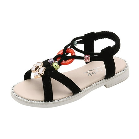 

Kids Beach Sandals Princess Flat Slippers Soft-Soled Non-Slip Shoes