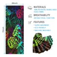 thumbnail image 2 of Colorful Neon Butterfly Pattern Hot Yoga Mat Towel Non Slip for Hot Yoga - Quick-Drying Yoga Mat Cover with 4 Corner Pockets with Travel Bag - Hot Yoga Towel Non Slip 74"x26", 2 of 6