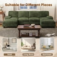 thumbnail image 5 of Furmax U Shaped Sectional Sofa Couch with Double Chaise for Apartments,Corduroy Green, 5 of 9