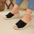 thumbnail image 6 of HNMKIU Platform Sandals Summer Platform Slides Open Toe Comfortable Thick Sole Style for Women Causal Everyday Classic Fit Summer Shoes Red,8.5, 6 of 6