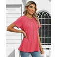 thumbnail image 4 of Rosvigor Blouses for Women Short Sleeve Shirts Casual Dressy Summer Tops with Pleats, 4 of 7