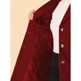thumbnail image 5 of Unique Bargains Women's Notched Lapel Single Breasted Long Sleeve Winter Coats M Red, 5 of 6