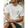 thumbnail image 2 of Coconut tree and alphabet graphic men's short-sleeved T-shirt, casual street style summer T-shirt, 2 of 6