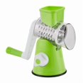 thumbnail image 1 of Hachoir à Légumes 3 en 1 Complet Râpe à Fromage Coupe-Légumes Trancheuse en Acier Inoxydable Machine à Râper le Fromage Vert, 1 of 5