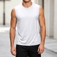 thumbnail image 5 of HappyYEE Men's Athletic Tank Tops, Casual Round Neck Sleeveless T-Shirt, Plus Size Summer Quick Dry Gym Fitness Tanks White XXL, 5 of 8
