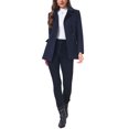 thumbnail image 2 of INSPIRE CHIC Women's Short Pea Coat Winter Warm Peter Pan Collar Double Breasted Belted Overcoat Jacket Slim Fit Work Outerwear XS Navy Blue, 2 of 6