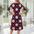 thumbnail image 7 of BOMYJESK Women's 250th Anniversary USA Flag Floral Maxi Dresses 4th Of July Summer Dresses Vintage Independence Day A-Line Dress Casual Patriotic American Flag Party Apparel Navy M, 7 of 7