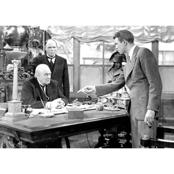 It'S A Wonderful Life Lionel Barrymore Frank Hagney James Stewart 1946 Photo Print (14 x 11)