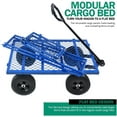 thumbnail image 6 of Utility Garden Cart Wagon, Heavy Duty 1200 Lbs Capacity Mesh Steel Garden Cart Folding Utility Wagon with Removable Sides, 180° Rotating Handle and 10in Tires, Perfect for Garden, Farm, Yard,Blue, 6 of 7