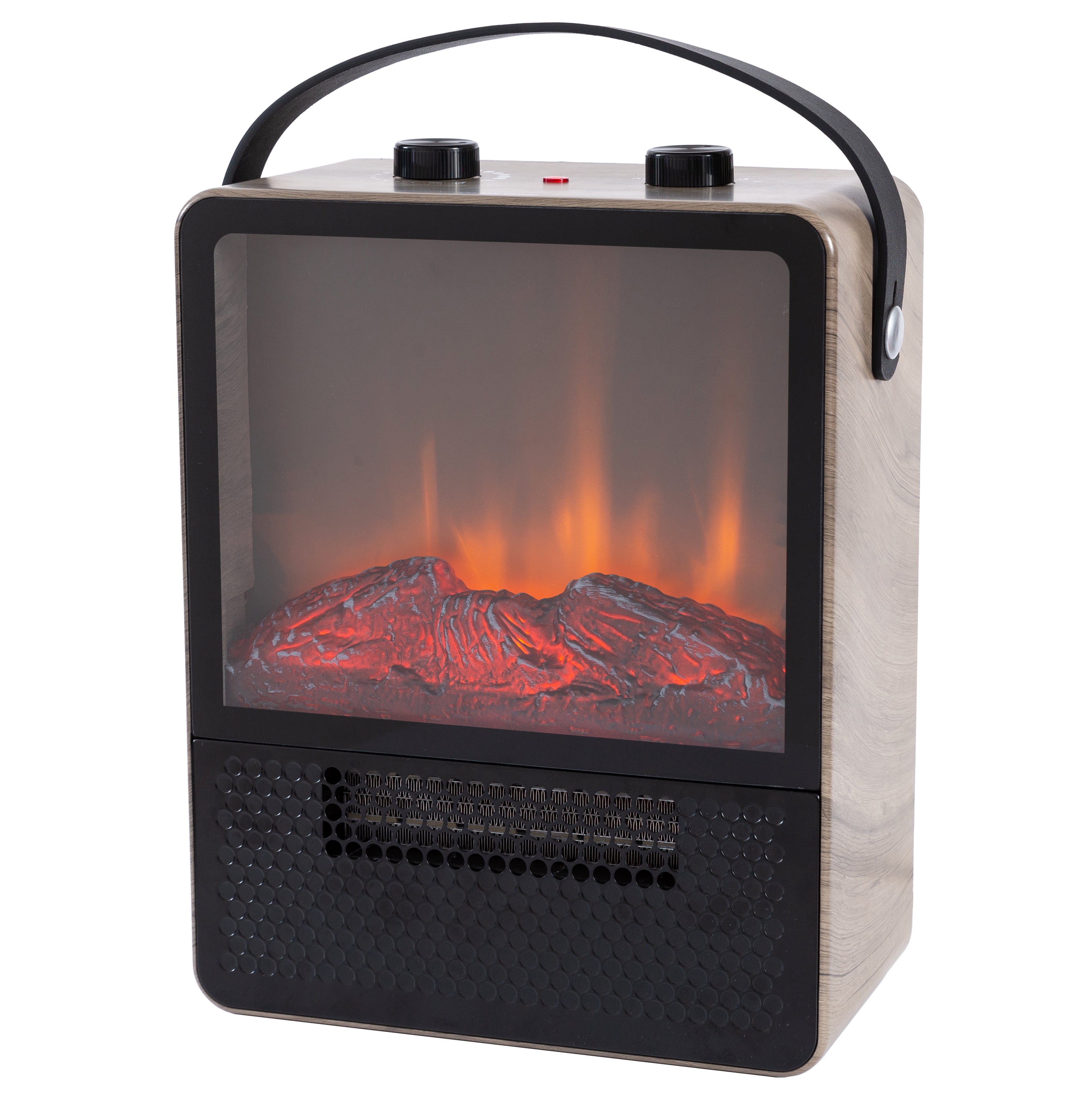Better Homes & Gardens Freestanding Ceramic 1500W Portable Electric Fireplace, Rustic Grey