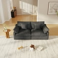 thumbnail image 3 of bokifol 82.68" Modern Loveseat Sofa for Living Room,Removable Cover,Solid Wood Frame,Easy Assembly for Small Spaces(Black), 3 of 16