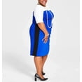 thumbnail image 3 of Kasper Womens Plus Colorblock Office Wear To Work Dress, 3 of 4