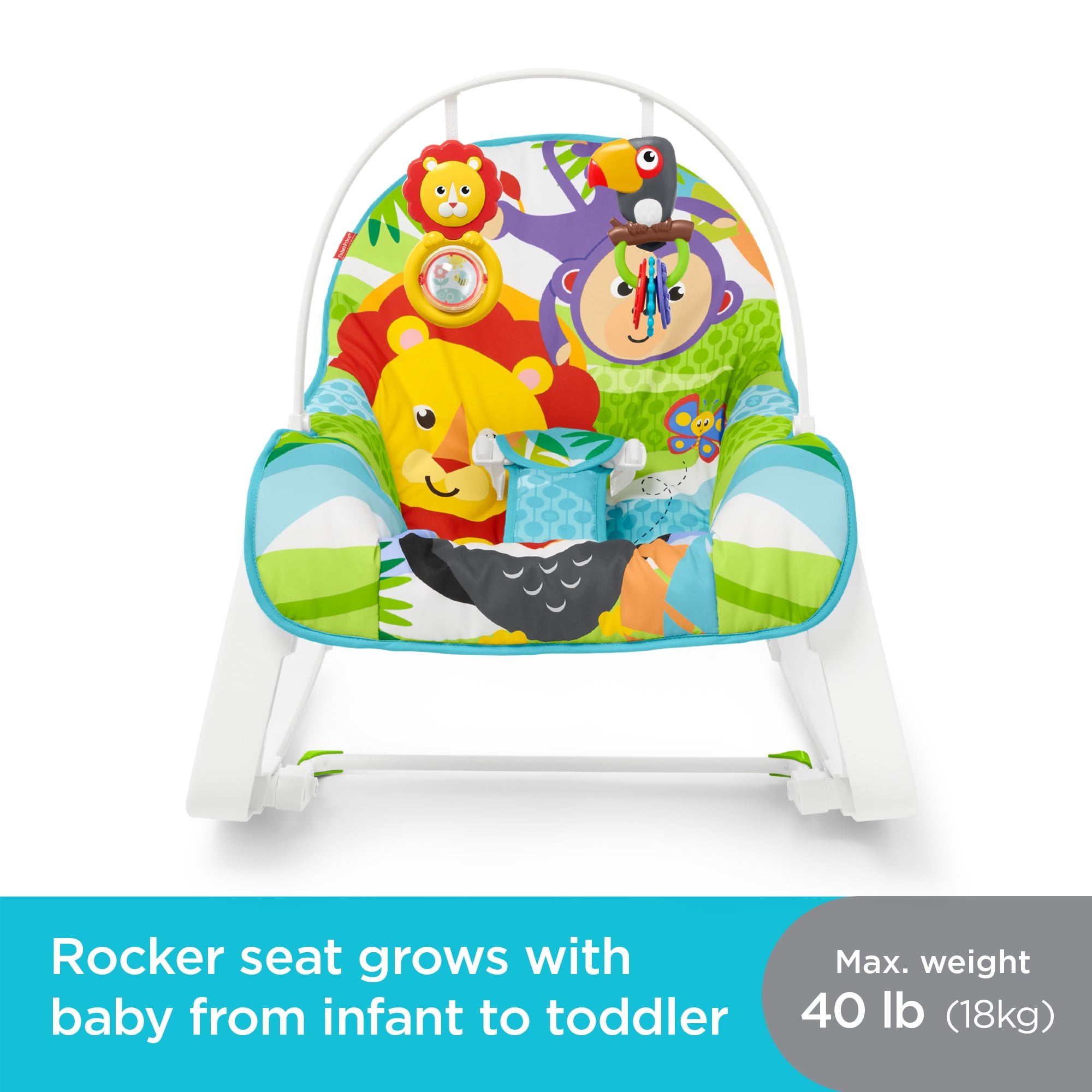 Fisher Price GDP94 Infant To Toddler Rocker Green Jungle
