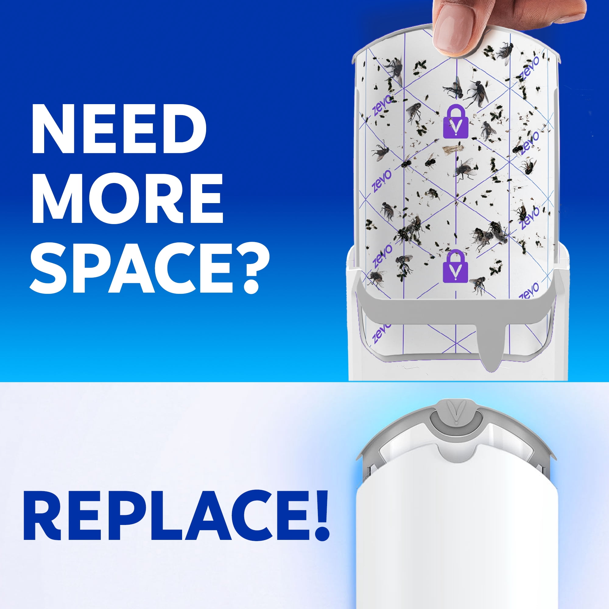 Zevo Full Size Refill: 9 Indoor Light Trap Refill Cartridges Capture House Flies, Fruit Flies, and Gnats (9 Full Size Refill Cartridges)