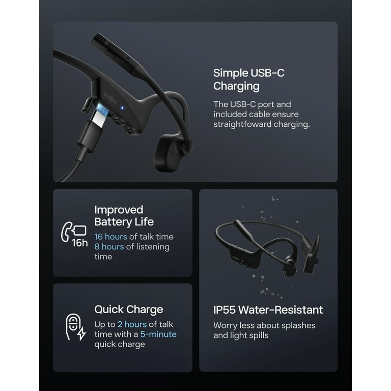 OpenComm2 UC 2025 Upgrade - Open-Ear Wireless Computer Headset