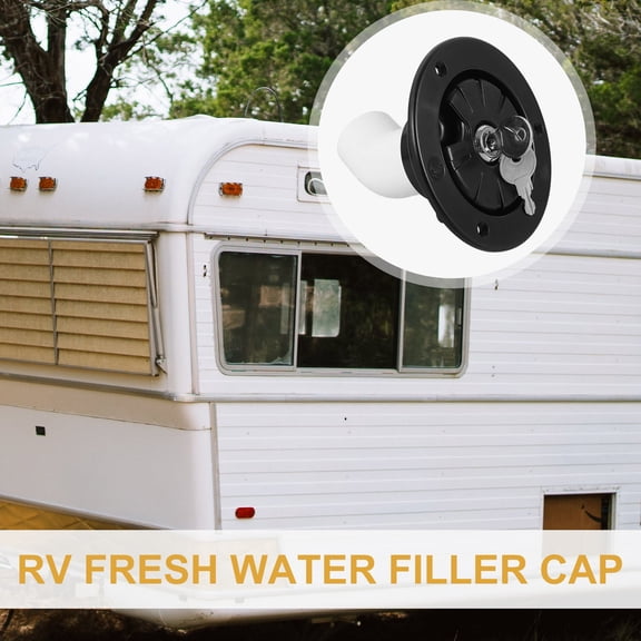 WEUVEB Rv Fresh Water Inlet Cap Black Easy Install Leakproof Secure Lock for Camper Water Tank