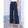 thumbnail image 5 of Women'S Cargo Business Work Casual Trousers with Pockets Navy Blue XL, 5 of 9