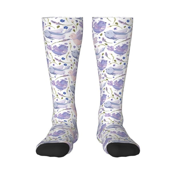Balery Lavender Flowers Calcetines novedosos Calcetines deportivos Calcetines hasta la rodilla Calcetines de algodón Calcetines originales y geniales