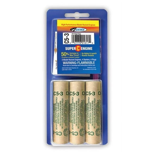 Estes C5-3 Standard Engine 3 EST1617 Rocket Motors - C