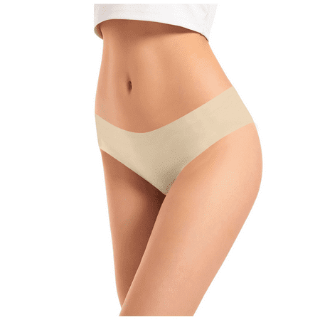 Fulorrnie Underwear for Women Seamless Briefs Breathable Comfort Panties Sport Hipster Waist Elastic Panty Beige XL
