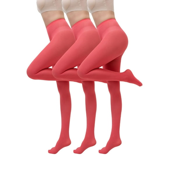 Medias de seda para mujer, 3 piezas, talla grande, para Halloween y Navidad, color caramelo, accesorios de fiesta, color liso