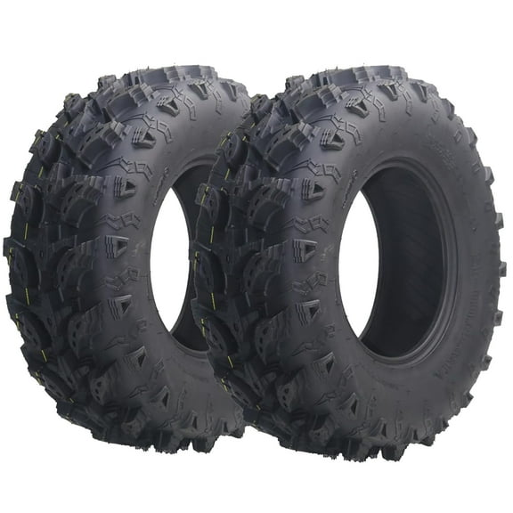Ladcaser ATV Tires All-Terrain Tires 26x10-12 6PR ATV UTV Trail Sand Mud Off-Road Tires Tubeless, Set of 2 Black