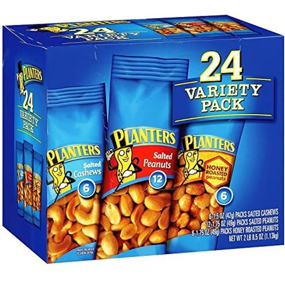 Planters Variety Pack Peanuts & Cashews 1.75 Oz / 24 Count