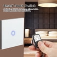 thumbnail image 1 of Intelligent Touch Switch, 86 Type 1 Way Tempered Glass Panel Light Smart Touch Switch With  Remote Control Switch Family Wall Lamp 110-240V, 1 of 8