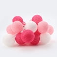 thumbnail image 2 of Lámpara de cadena colgante de luz de cadena de decoración de algodón de bola de luz para fiesta, boda, USB, iluminación, rosa Yuarrent HA006257-12, 2 of 6